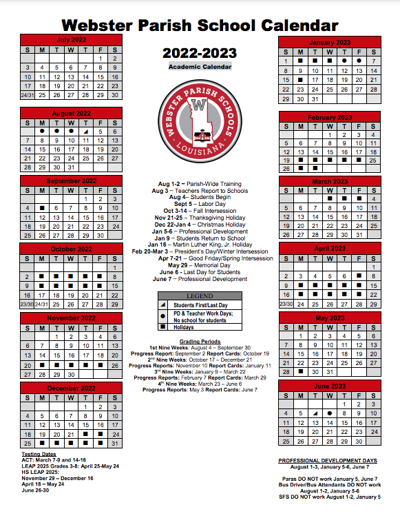 2024 Webster Academic Calendar Charo DeeDee