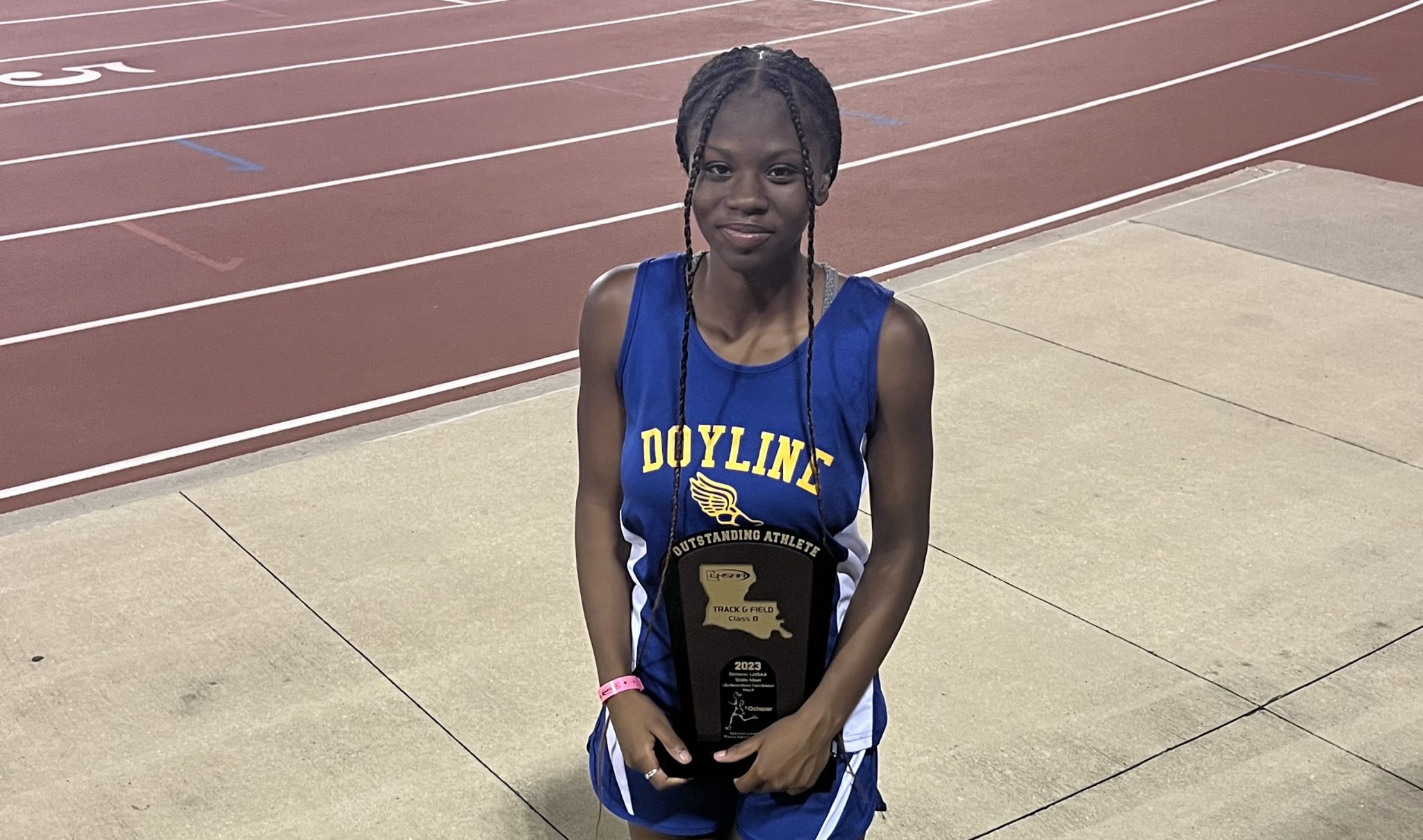 High school track and field Doyline s Harris sets three class