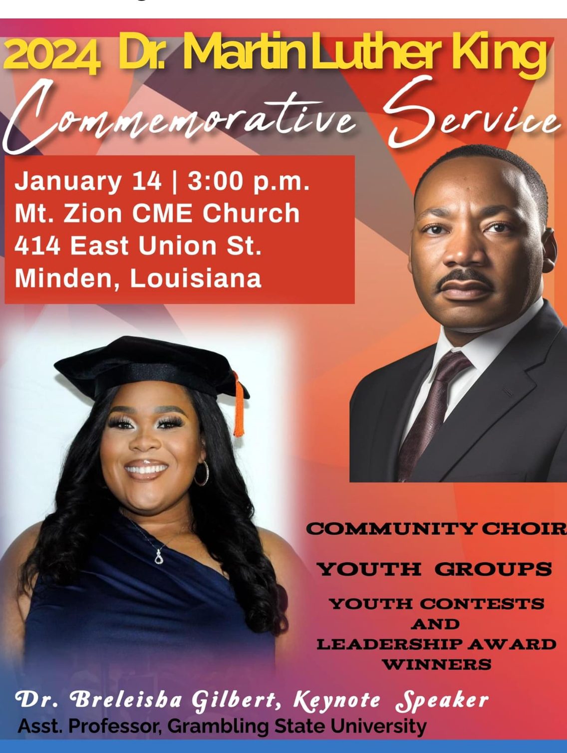 Mt. Zion CME Church to host commemorative service honoring Dr. Martin ...