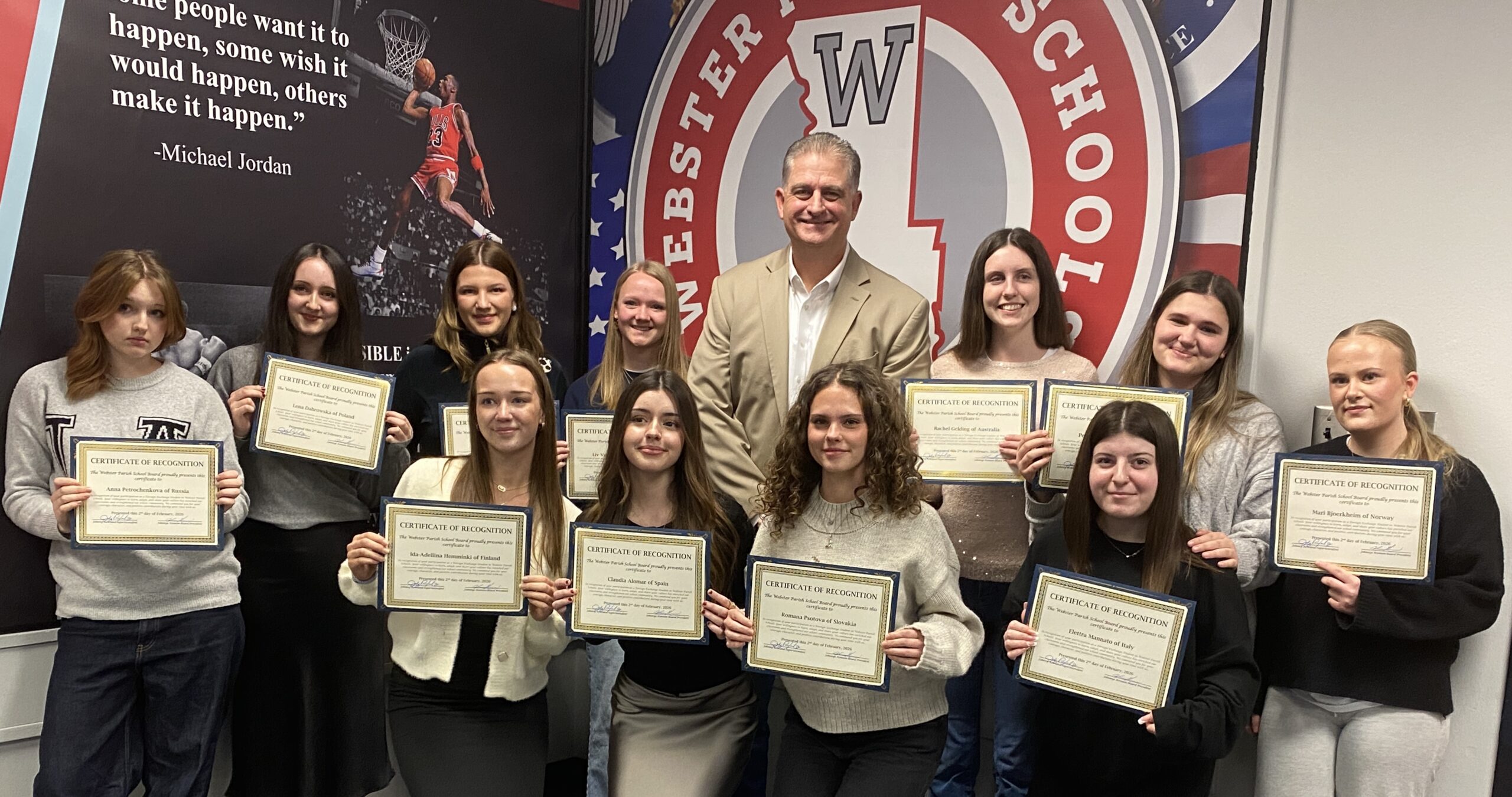 Seventeen exchange students studying in Webster Parish this year